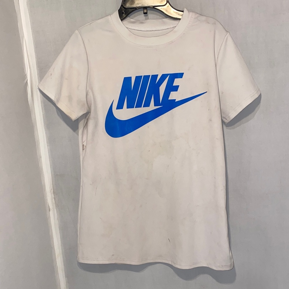 Nike Tee with Vibrant Blue Logo